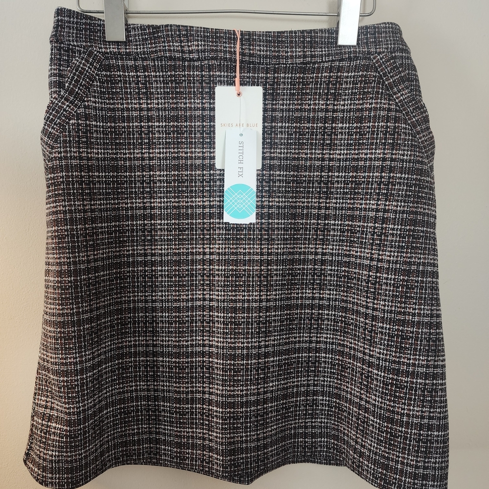 NWT Skies Are Blue Plaid A-Line Skirt medium